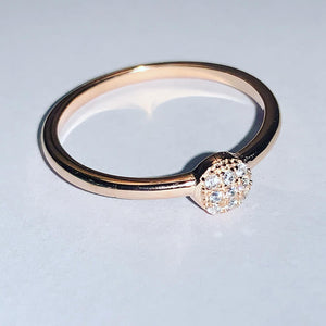 טבעת כסף מצופה זהב אדום משובצת זירקון דגם 4552256123